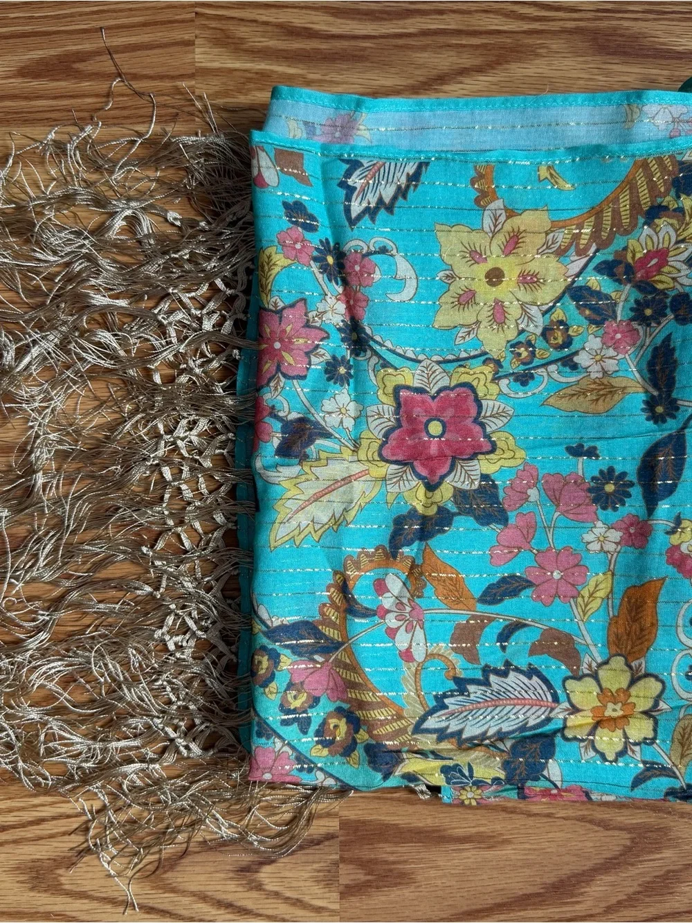 Spell Hendrix Tasseled Scarf in Sky, One Size